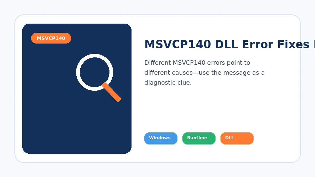 MSVCP140 DLL Error Fixes: Match the Fix to the Message