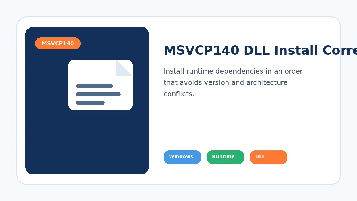 MSVCP140 DLL Install: Correct Order, Placement, and Checks