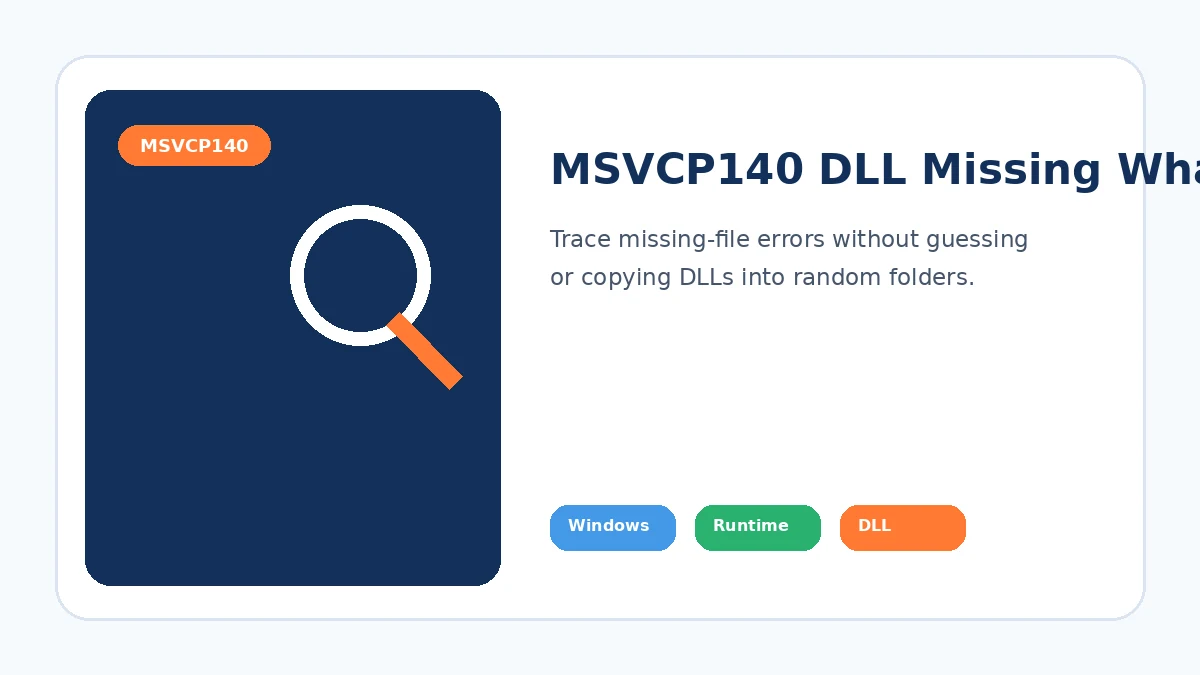 MSVCP140 DLL Missing: What the Error Means and How to Fix It